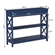 Pemberly Row Transitional One-Drawer Console Table in Cobalt Blue Wood Finish