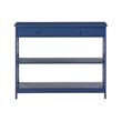 Pemberly Row Transitional One-Drawer Console Table in Cobalt Blue Wood Finish