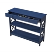 Pemberly Row Transitional One-Drawer Console Table in Cobalt Blue Wood Finish