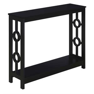 Pemberly Row Contemporary Ring Console Table in Black Wood Finish