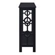 Pemberly Row Contemporary Ring Console Table in Black Wood Finish