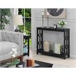 Pemberly Row Contemporary Ring Console Table in Black Wood Finish