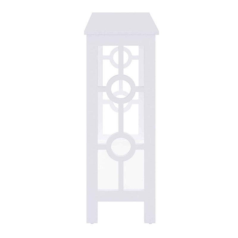 Pemberly Row Contemporary Console Table in White Wood Finish