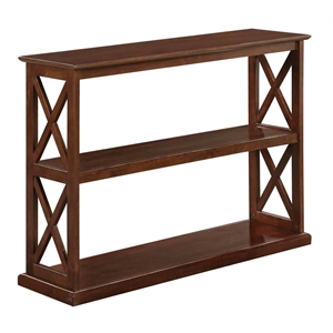 pemberly row contemporary deluxe 3 tier console table in espresso wood finish
