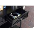 Pemberly Row Farmhouse 2 Drawer Console Table in Black Wood Finish