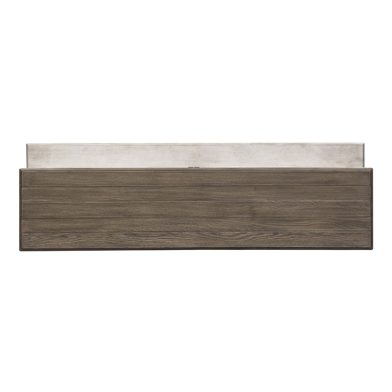 Pemberly Row Vintage Wood Console Bar Table in Off White