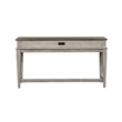 Pemberly Row Vintage Wood Console Bar Table in Off White