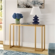 Pemberly Row Contemporary Art Deco Metal Brass Finish Console Table