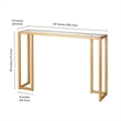 Pemberly Row Contemporary Art Deco Metal Brass Finish Console Table