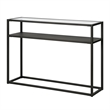 Pemberly Row Traditional Metal Two Shelf Black and Console Table