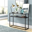 Pemberly Row Traditional Metal Two Shelf Black and Console Table