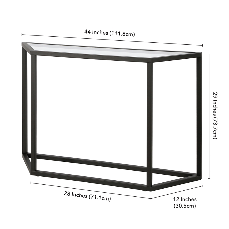 Pemberly Row Traditional Metal Black and Bronze Finish Geometric Console Table
