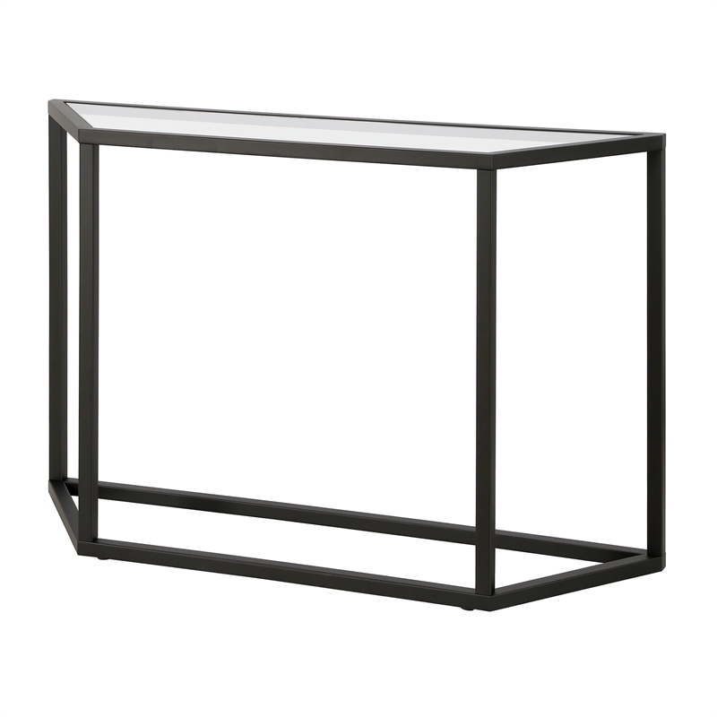 Pemberly Row Traditional Metal Black and Bronze Finish Geometric Console Table