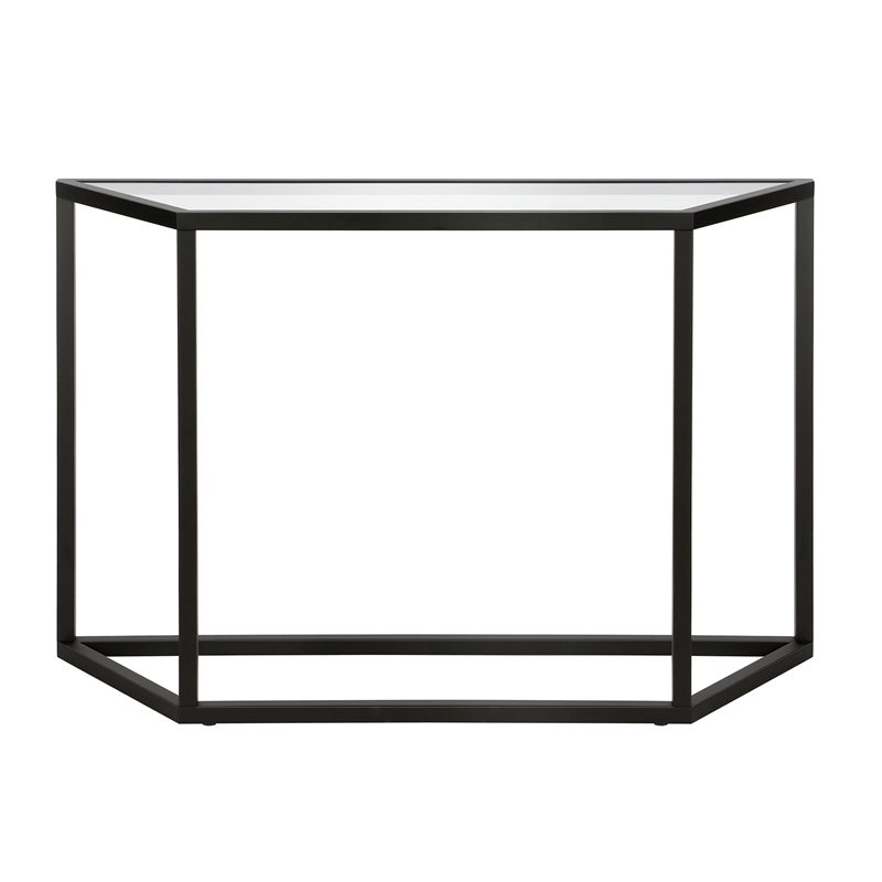 Pemberly Row Traditional Metal Black and Bronze Finish Geometric Console Table