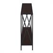 Pemberly Row Modern Console Table in Espresso Wood Finish and Black Steel Frame