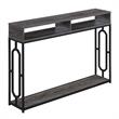 Pemberly Row Transitional Deluxe 2 Tier Console Table in Weathered Gray Wood