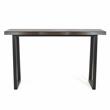 Pemberly Row Modern Cherry and Ebony Solid Wood Live Edge Sofa Bar Table