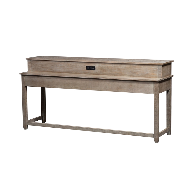 Pemberly Row Transitional Console Bar Table in Tan