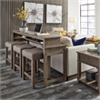 Pemberly Row Transitional Console Bar Table in Tan