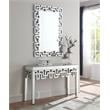 Pemberly Row Contemporary Mirrored Geometric Designed Console Table