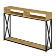 Pemberly Row Modern Two-Tier Console Table in Light Oak Wood