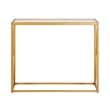Pemberly Row Modern Geometric Glass Top Console Table in Brass
