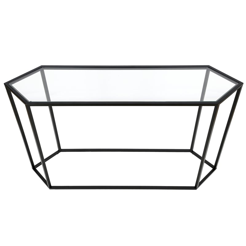 Pemberly Row Modern Black and Bronze Metal Console Table