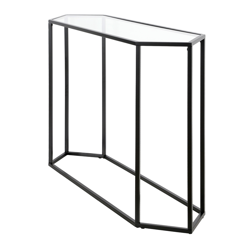 Pemberly Row Modern Black and Bronze Metal Console Table