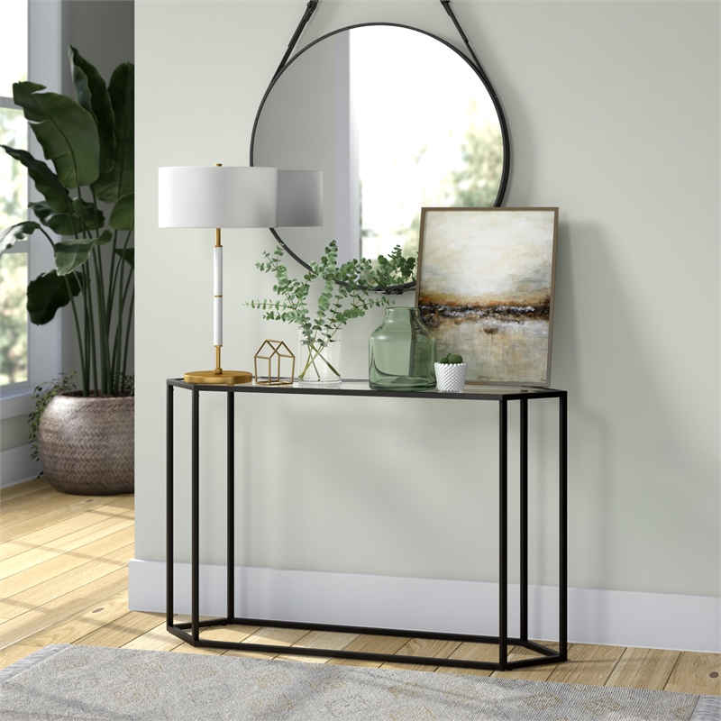 Pemberly Row Modern Black and Bronze Metal Console Table