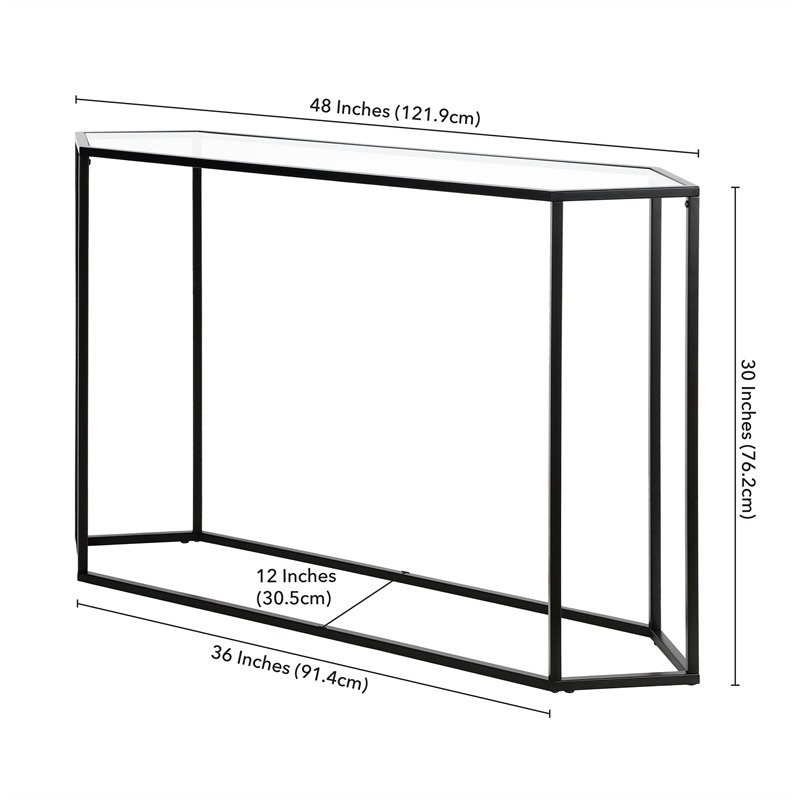 Pemberly Row Modern Black and Bronze Metal Console Table
