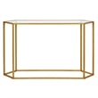 Pemberly Row Modern Brass Metal Console Table in Black
