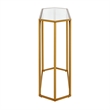 Pemberly Row Modern Brass Metal Console Table in Black