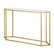 Pemberly Row Modern Brass Metal Console Table in Black