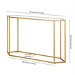 Pemberly Row Modern Brass Metal Console Table in Black