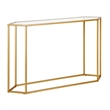 Pemberly Row Modern Brass Metal Console Table in Black