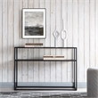 Pemberly Row Modern Black and Bronze Console Table with Solid Metal Shelf