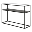 Pemberly Row Modern Black and Bronze Console Table with Solid Metal Shelf