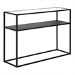 Pemberly Row Modern Black and Bronze Console Table with Solid Metal Shelf