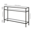 Pemberly Row Modern Black Metal Console Table 42inch W