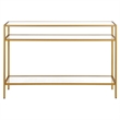 Pemberly Row Modern Brass Metal Console Table 42inch W in Black