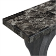 Pemberly Row Modern Console Table in Weathered Gray and Faux Black Marble Wood
