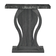 Pemberly Row Modern Console Table in Weathered Gray and Faux Black Marble Wood