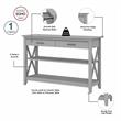 Pemberly Row Contemporary Engineered Wood Console Table with Drawers in Gray
