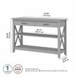 Pemberly Row Contemporary Engineered Wood Console Table with Drawers in Gray