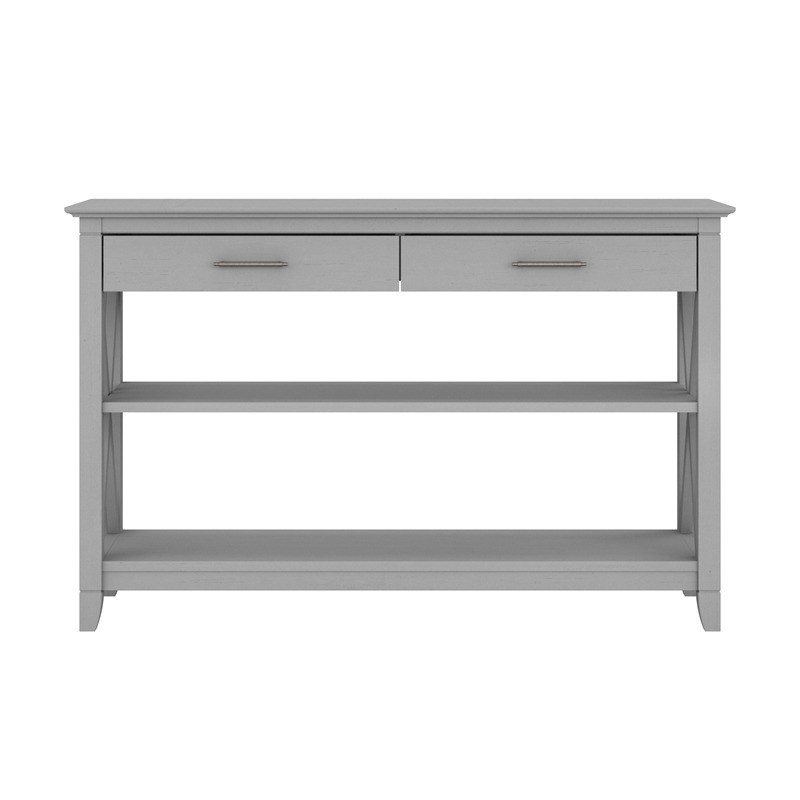 Pemberly Row Contemporary Engineered Wood Console Table with Drawers in Gray