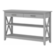 Pemberly Row Contemporary Engineered Wood Console Table with Drawers in Gray