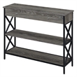Pemberly Row Contemporary One-Drawer Console Table in Gray Wood