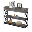 Pemberly Row Contemporary One-Drawer Console Table in Gray Wood