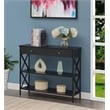 Pemberly Row Modern One-Drawer Console Table in Black Wood and Metal