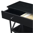 Pemberly Row Modern One-Drawer Console Table in Black Wood and Metal